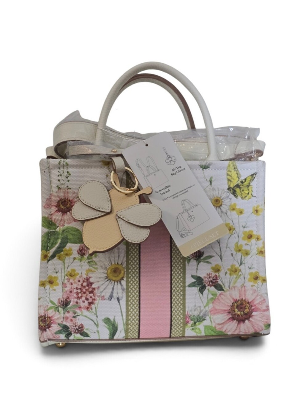 Nanette Lepore Cherry Satchel Sanctuary Garden Floral Butterfly 2 Piece Set NWT